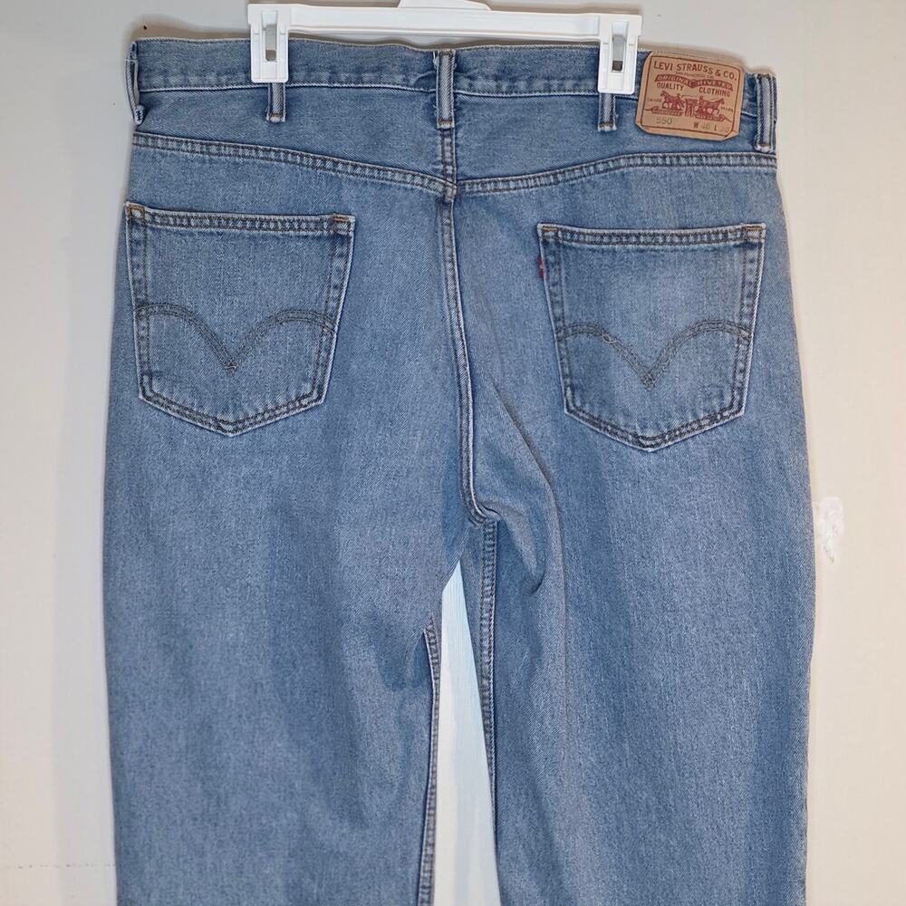 Levi's 40x30 Relaxed Fit 550 Denim Blue Jeans Cotton
